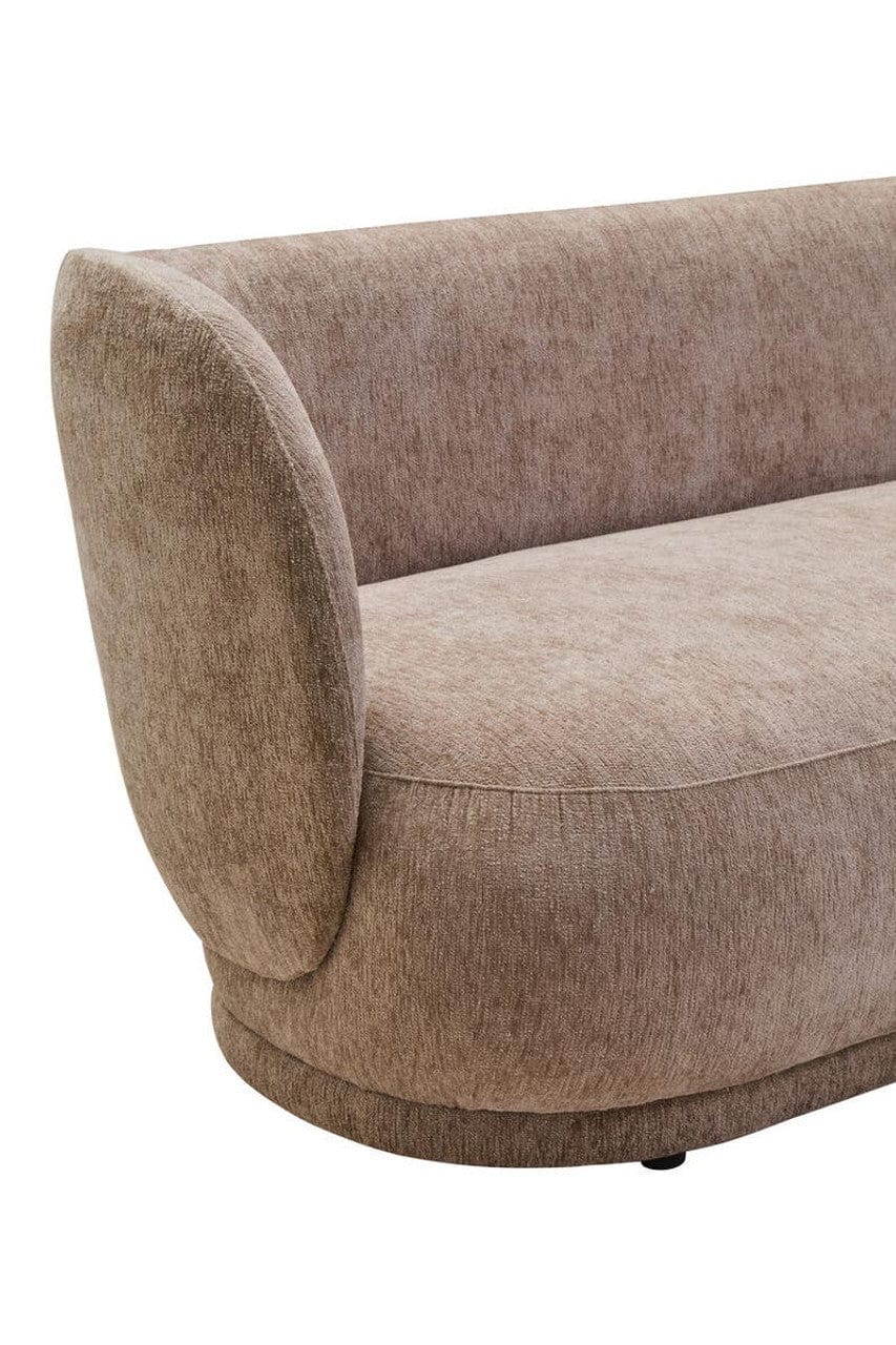 Noosa & Co. Living Delray Deep Stone Chenille Curved Three Seater Sofa House of Isabella UK