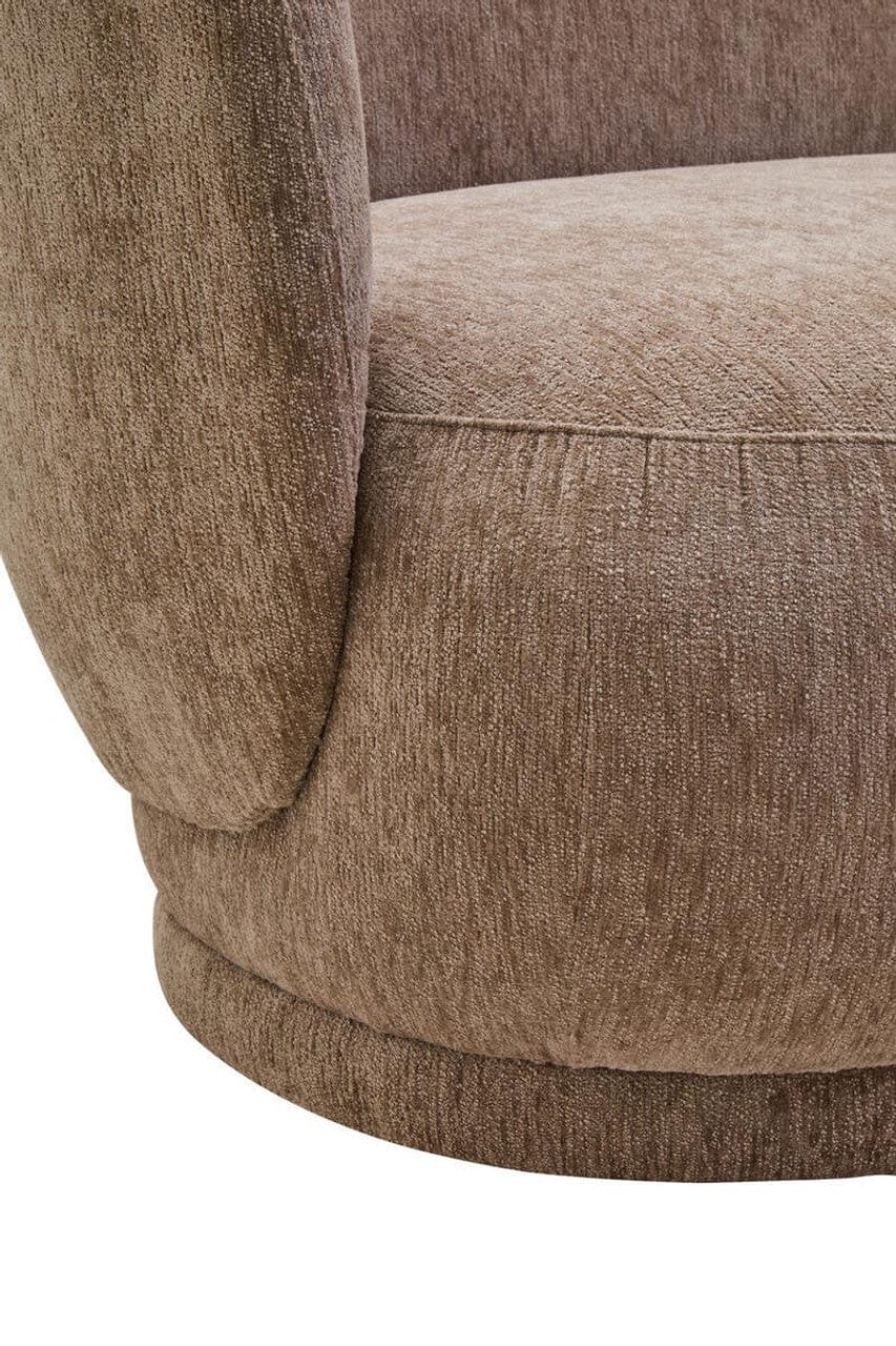 Noosa & Co. Living Delray Deep Stone Chenille Curved Three Seater Sofa House of Isabella UK