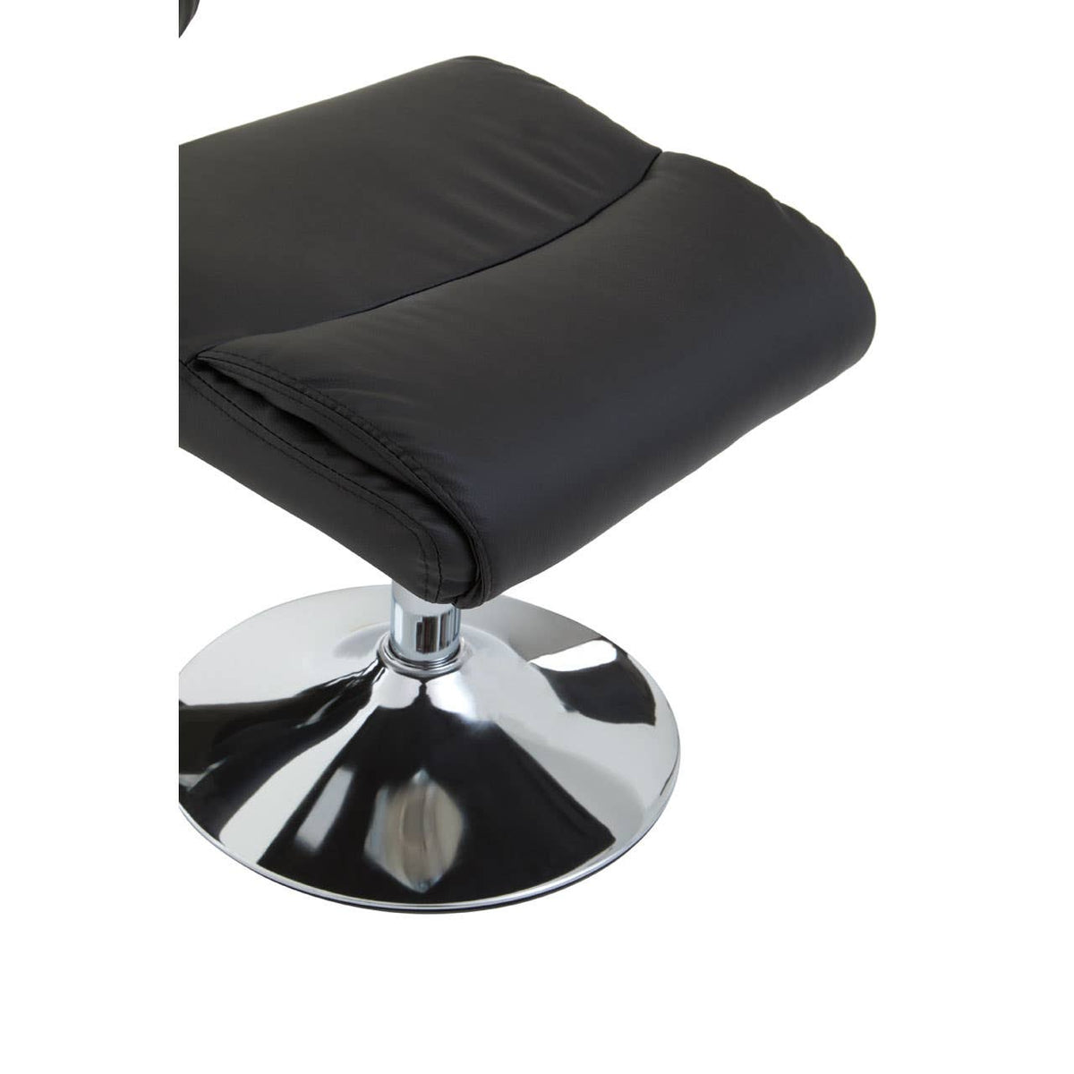 Denton Black Leather Effect Chair And Footstool.