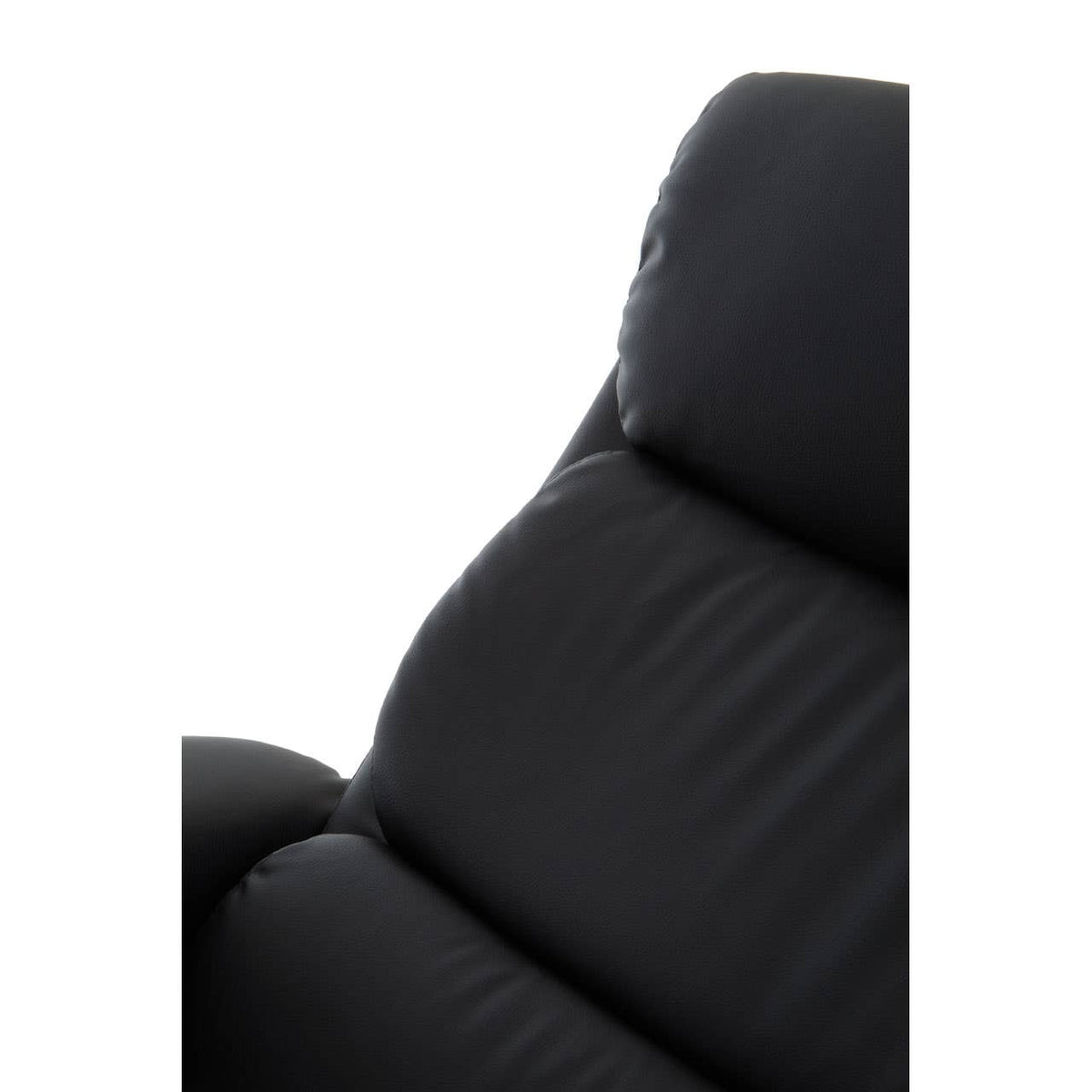 Denton Black Leather Effect Chair And Footstool.