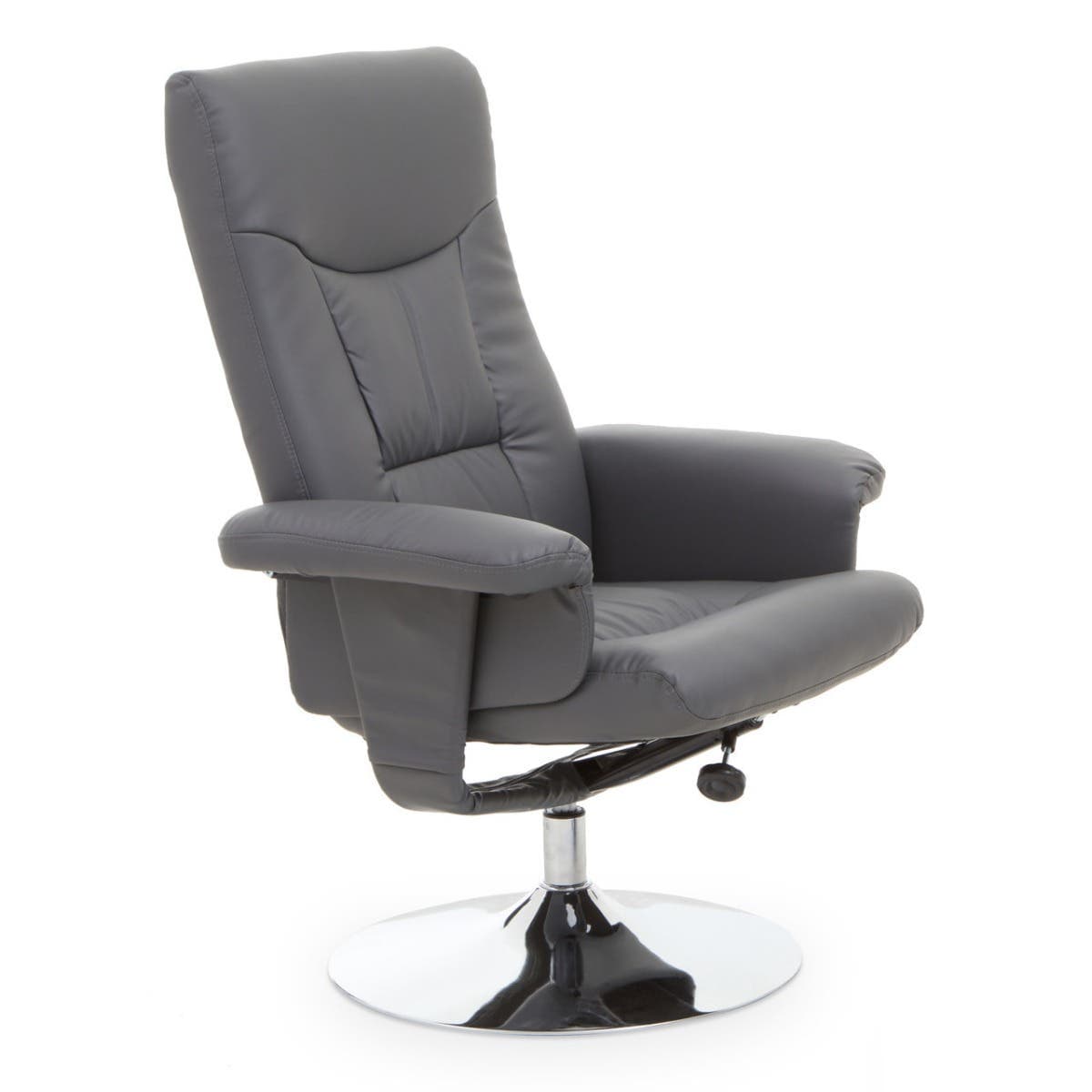 Denton Grey Leather Effect Recliner.