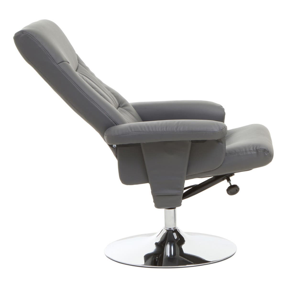 Denton Grey Leather Effect Recliner.
