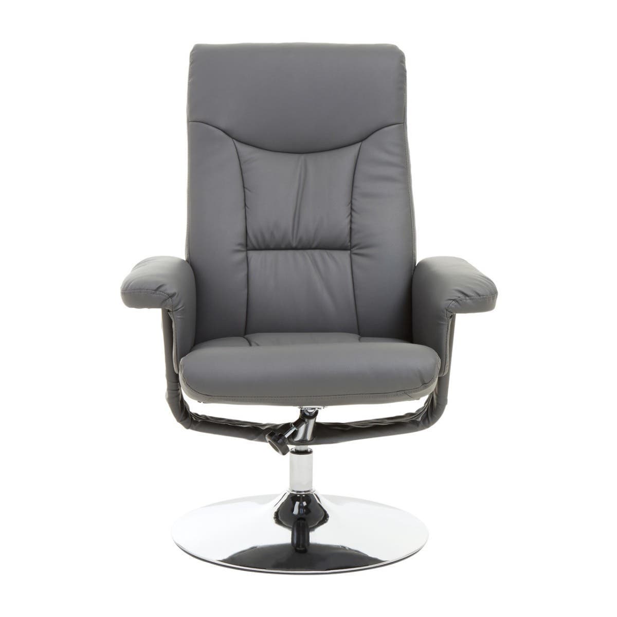 Denton Grey Leather Effect Recliner.