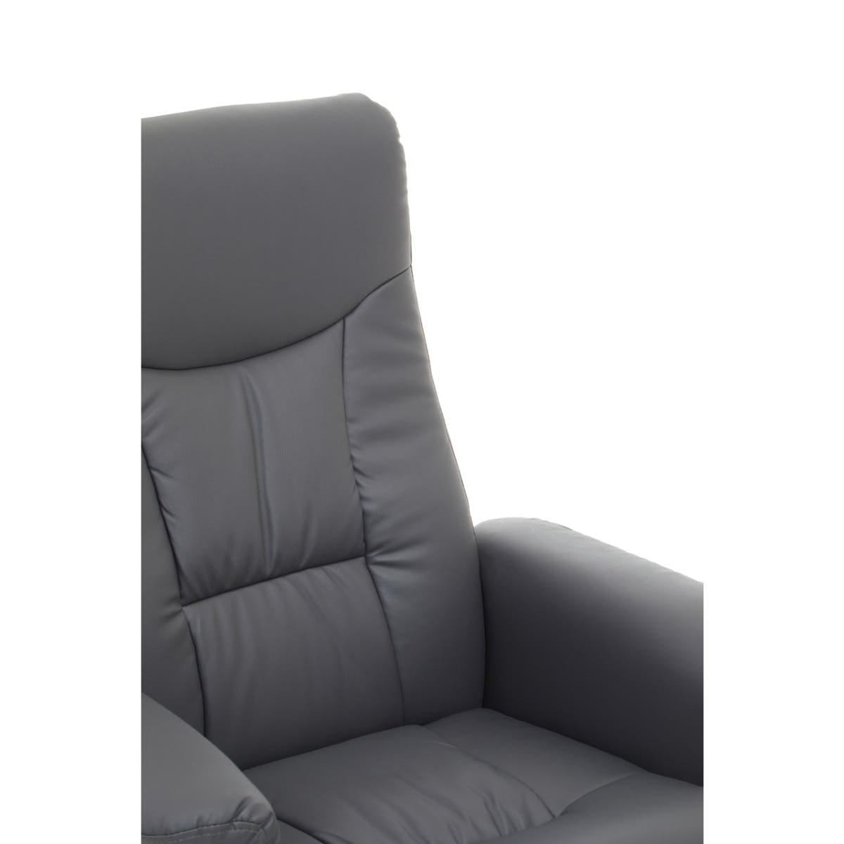 Denton Grey Leather Effect Recliner.