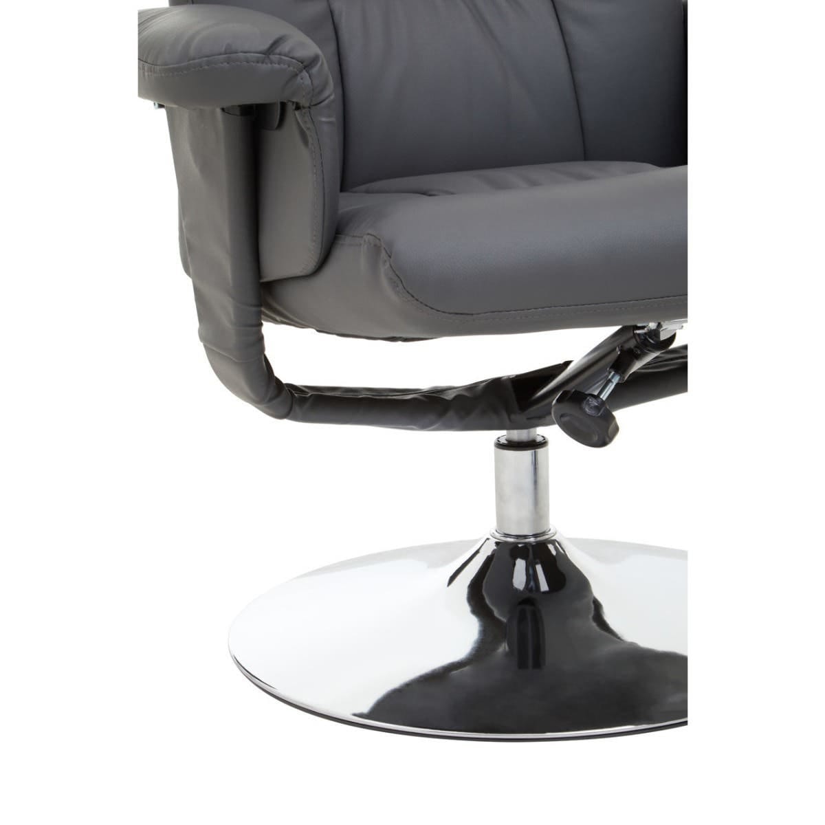 Denton Grey Leather Effect Recliner.