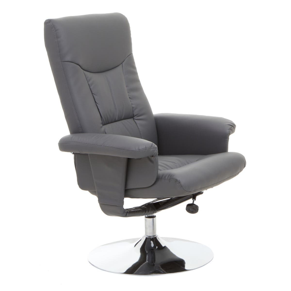 Denton Grey Leather Effect Recliner.