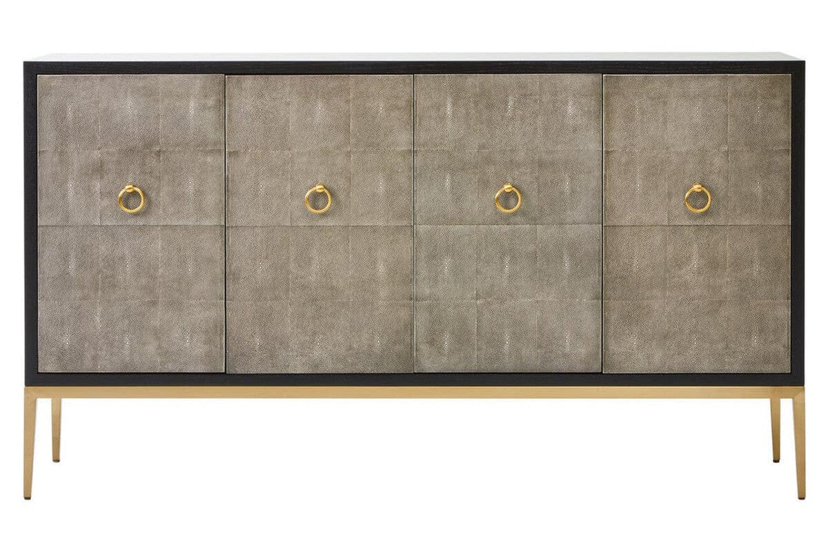 Noosa & Co. Living Deruta Grey Shagreen Effect 4 Door Sideboard House of Isabella UK
