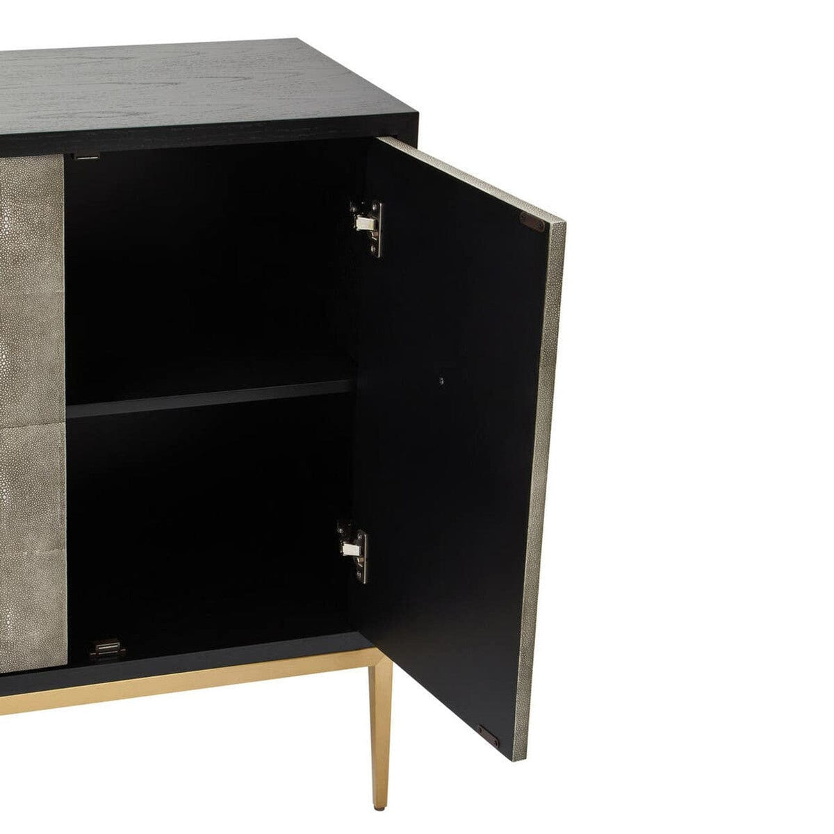 Noosa & Co. Living Deruta Grey Shagreen Effect 4 Door Sideboard House of Isabella UK