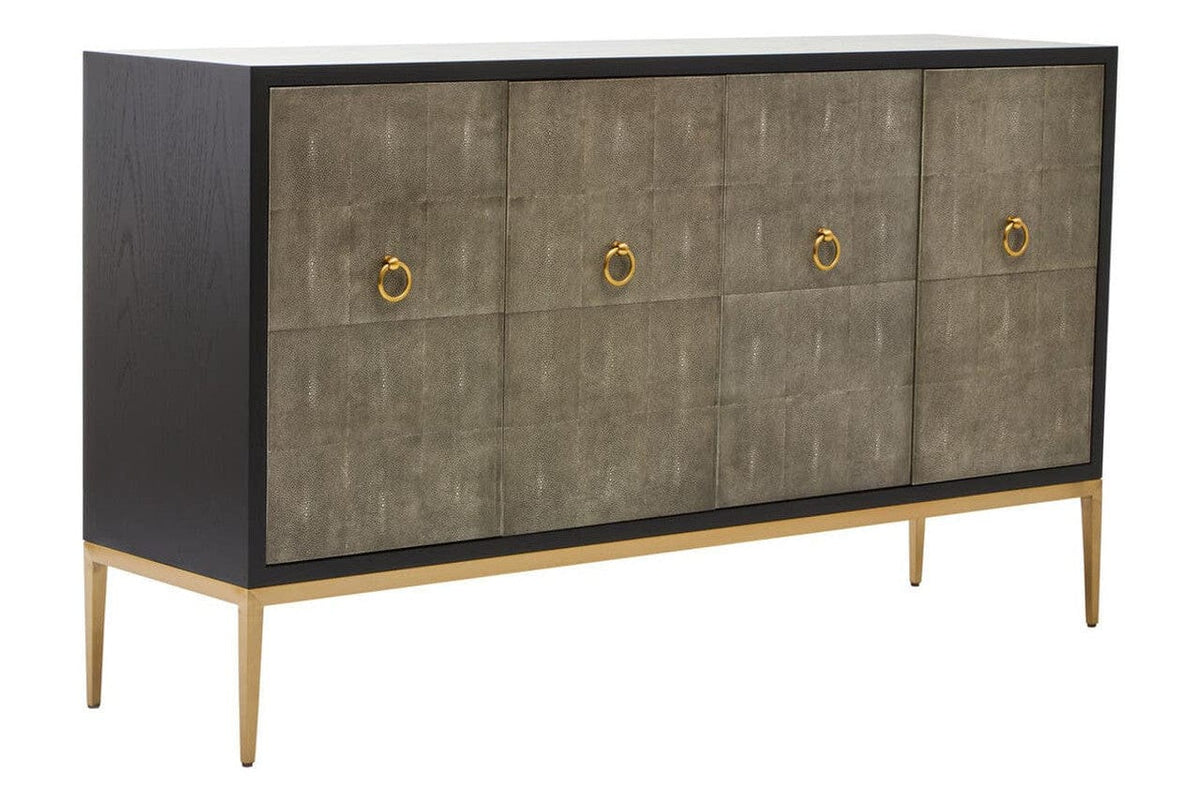 Noosa & Co. Living Deruta Grey Shagreen Effect 4 Door Sideboard House of Isabella UK