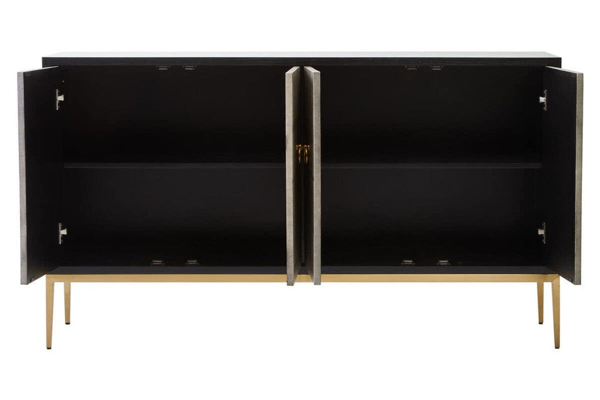 Noosa & Co. Living Deruta Grey Shagreen Effect 4 Door Sideboard House of Isabella UK
