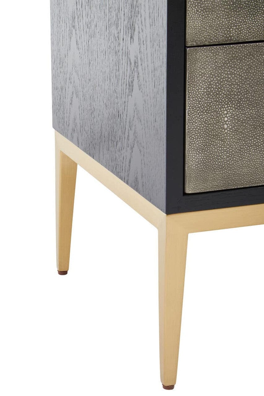 Noosa & Co. Living Deruta Two Drawer Grey Shagreen Effect Side Table House of Isabella UK