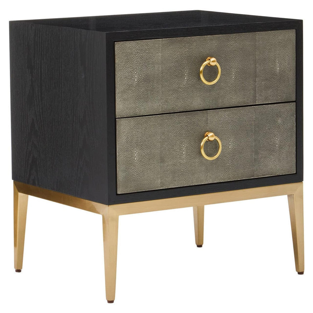 Noosa & Co. Living Deruta Two Drawer Grey Shagreen Effect Side Table House of Isabella UK