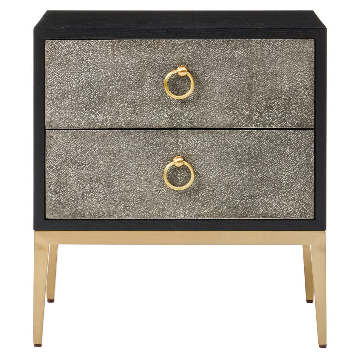 Noosa & Co. Living Deruta Two Drawer Grey Shagreen Effect Side Table House of Isabella UK