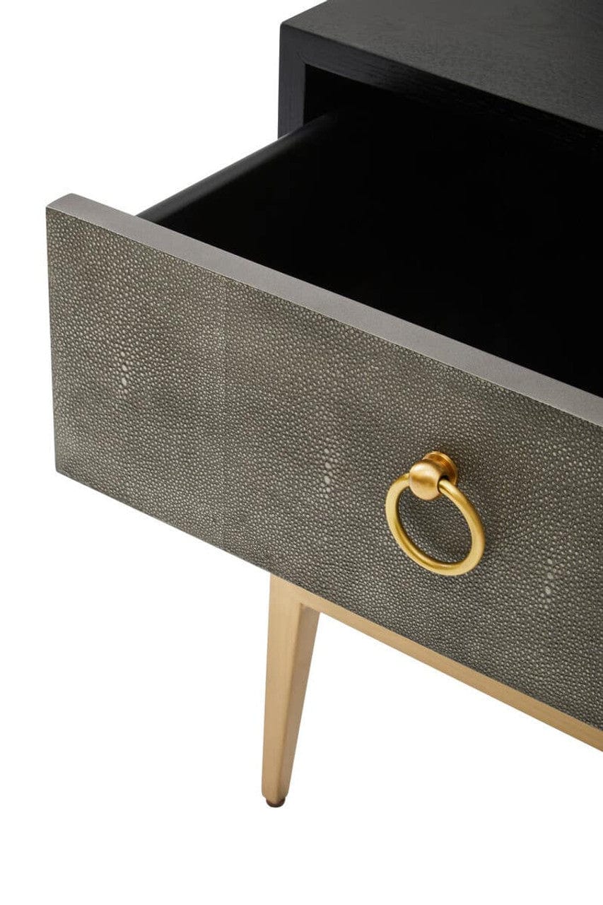 Noosa & Co. Living Deruta Two Drawer Grey Shagreen Effect Side Table House of Isabella UK