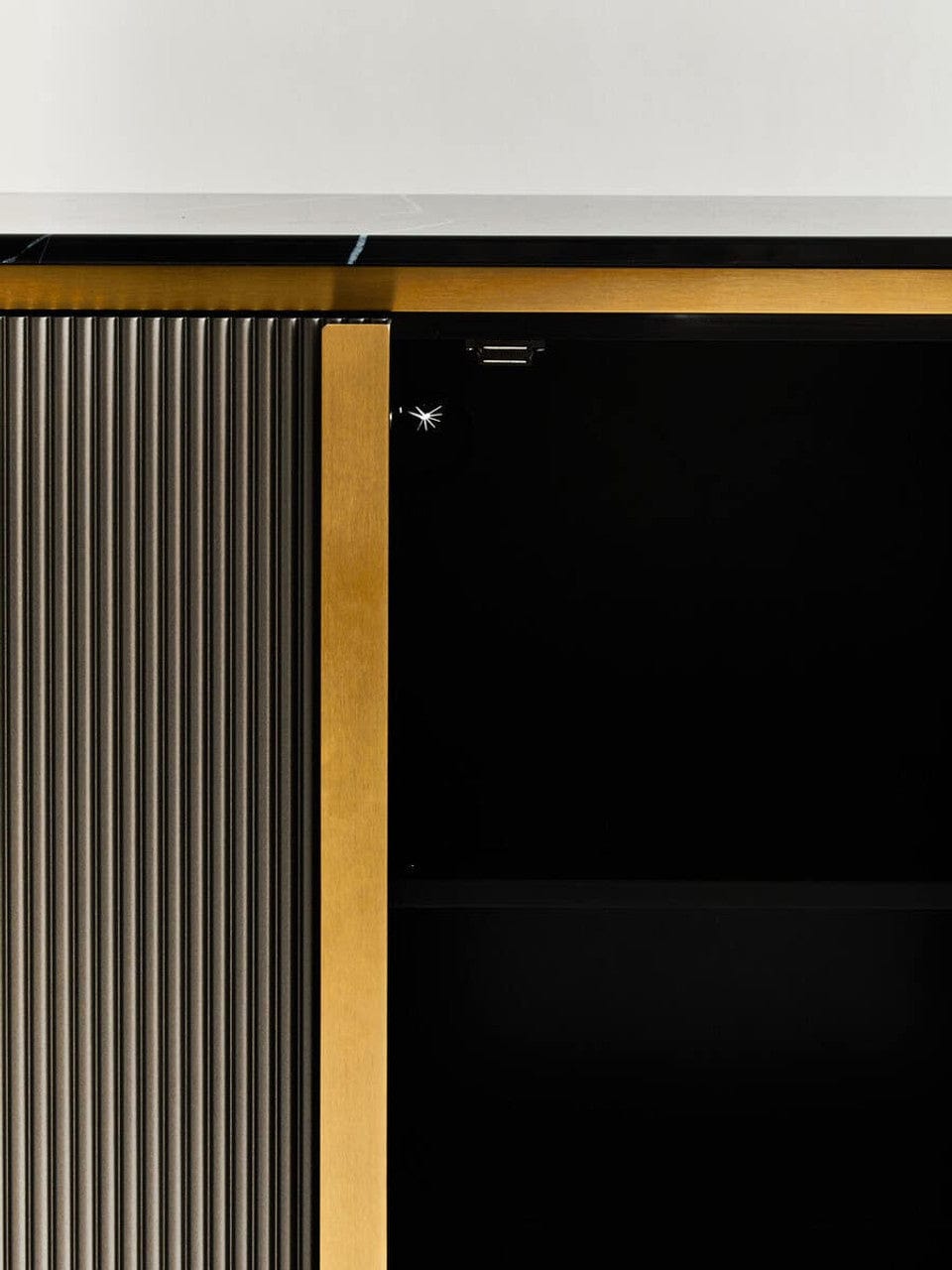 Noosa & Co. Living Dervio Grey Two Door Sideboard with Black Marble Top House of Isabella UK