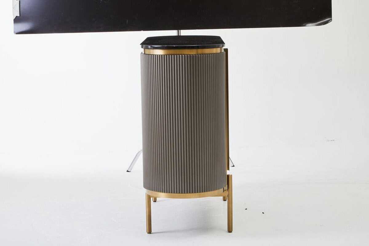 Noosa & Co. Living Dervio Grey Two Door Sideboard with Black Marble Top House of Isabella UK