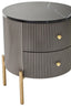 Noosa & Co. Living Dervio Grey Two Drawer Chest with Black Marble Top House of Isabella UK