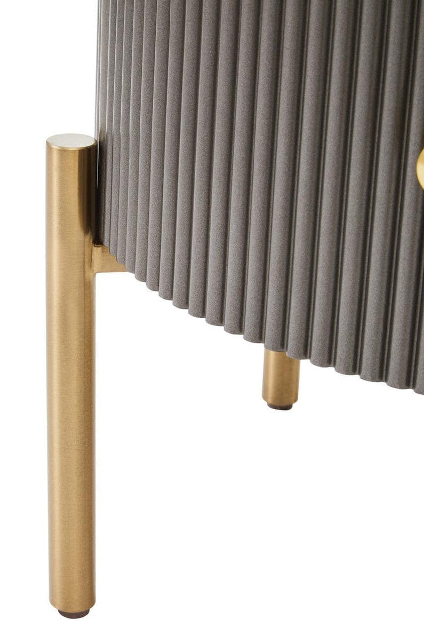 Noosa & Co. Living Dervio Grey Two Drawer Chest with Black Marble Top House of Isabella UK