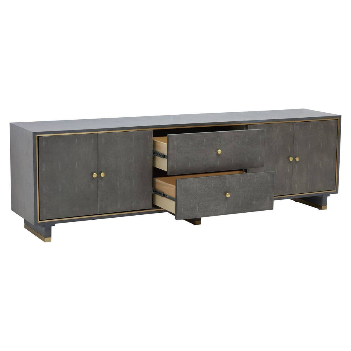 Noosa & Co. Living Deskey Grey Shagreen Effect Media Unit House of Isabella UK
