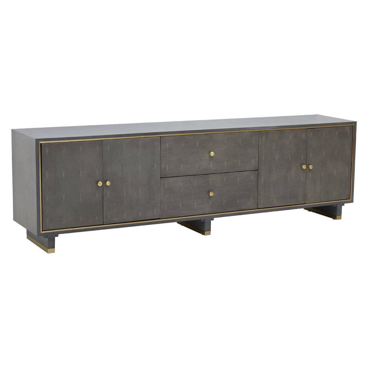 Noosa & Co. Living Deskey Grey Shagreen Effect Media Unit House of Isabella UK