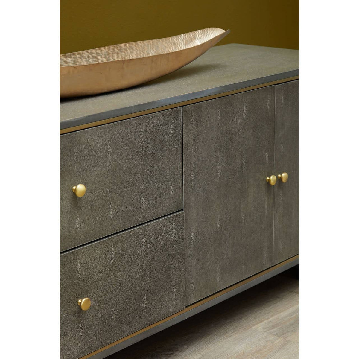 Noosa & Co. Living Deskey Grey Shagreen Effect Media Unit House of Isabella UK