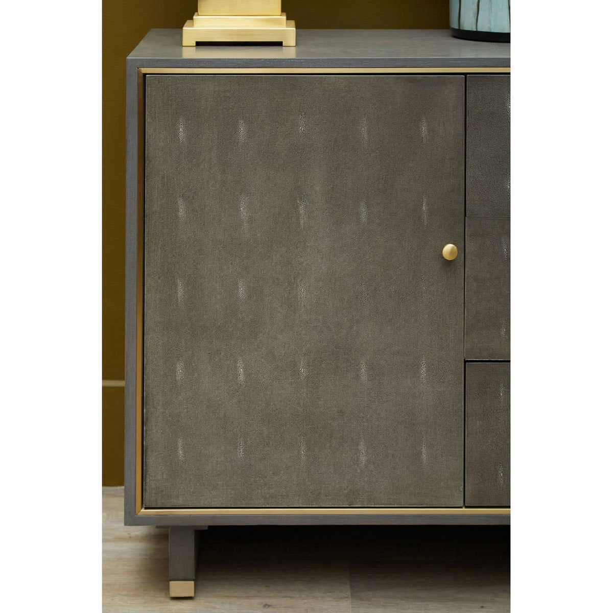 Noosa & Co. Living Deskey Grey Shagreen Effect Three Drawer Sideboard House of Isabella UK