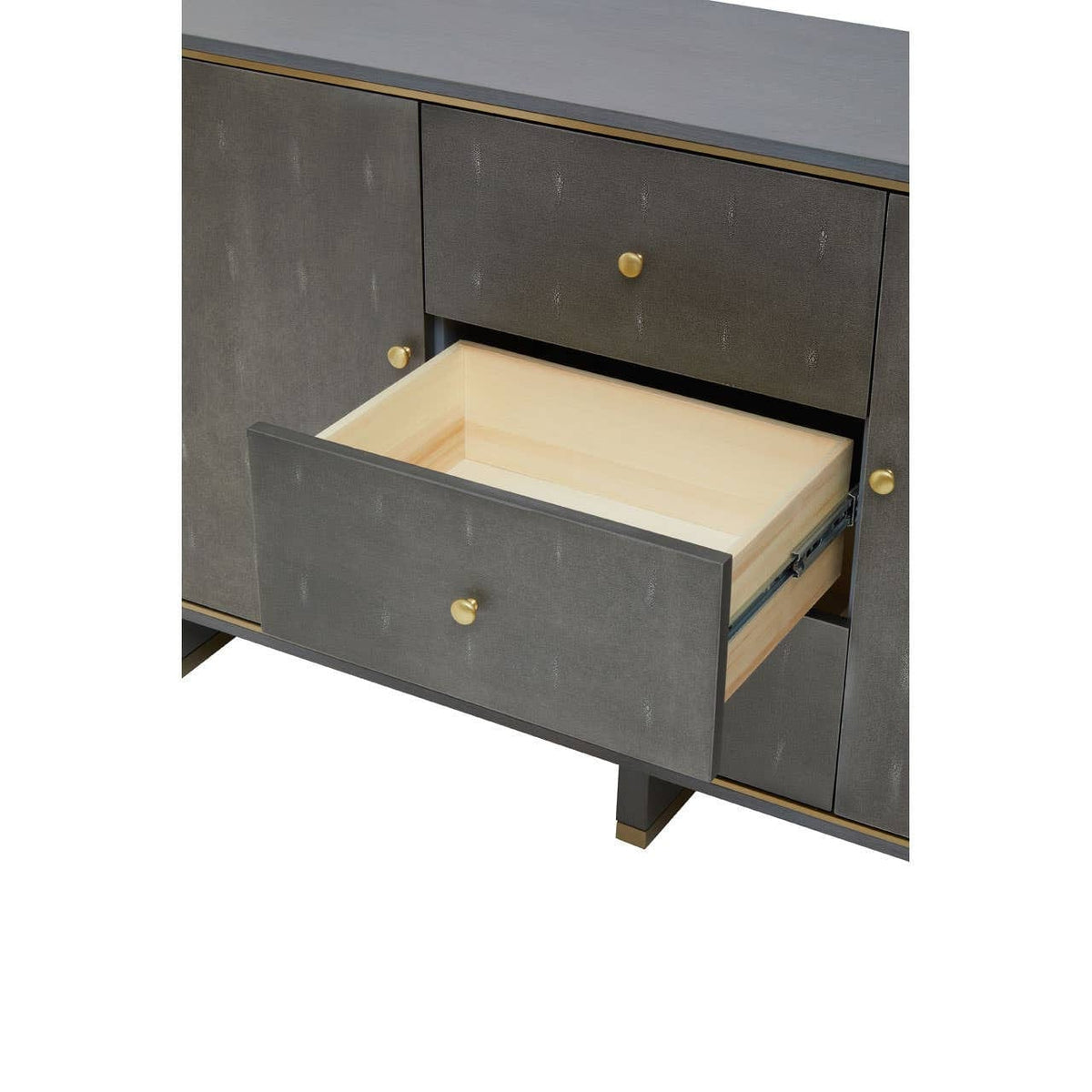 Noosa & Co. Living Deskey Grey Shagreen Effect Three Drawer Sideboard House of Isabella UK