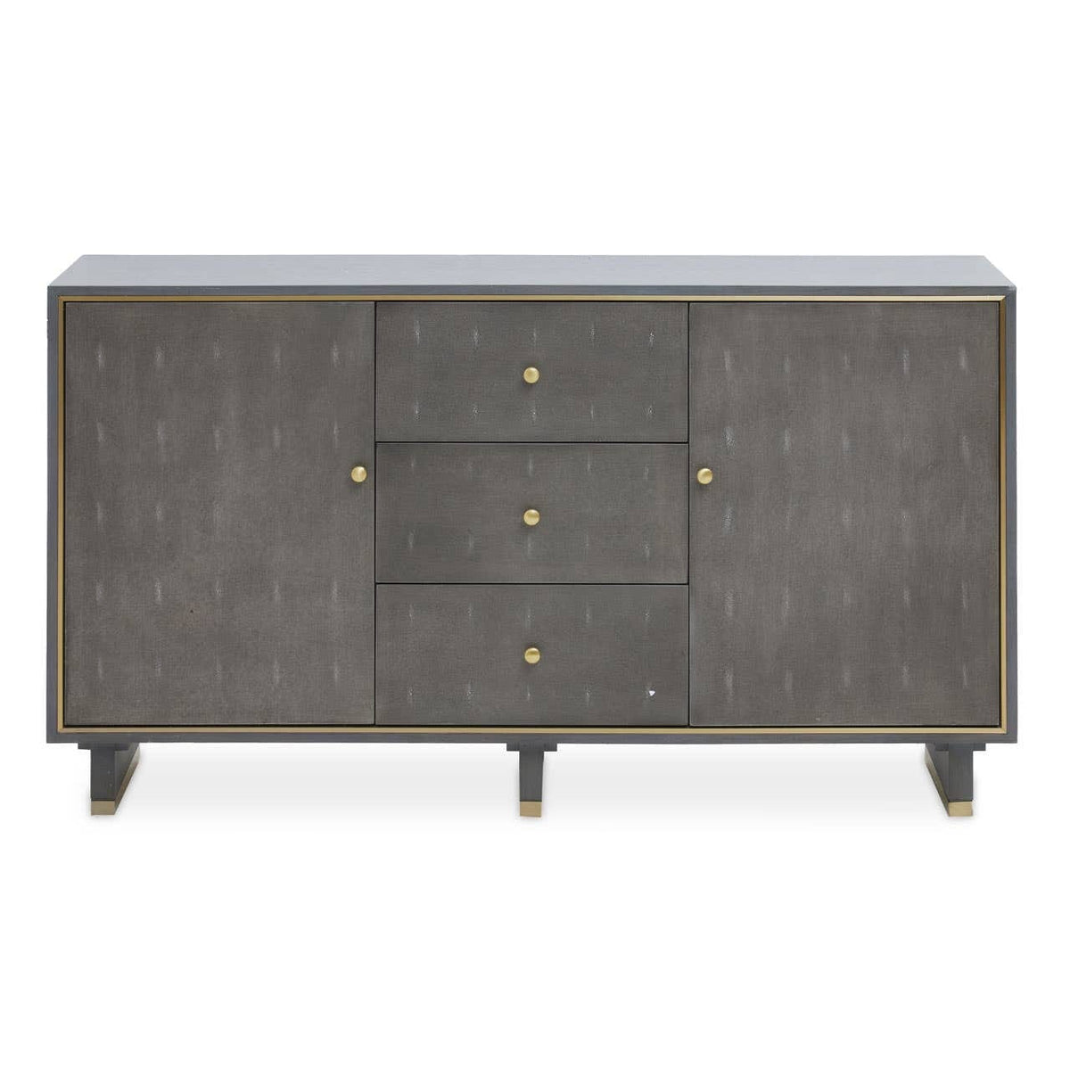 Noosa & Co. Living Deskey Grey Shagreen Effect Three Drawer Sideboard House of Isabella UK
