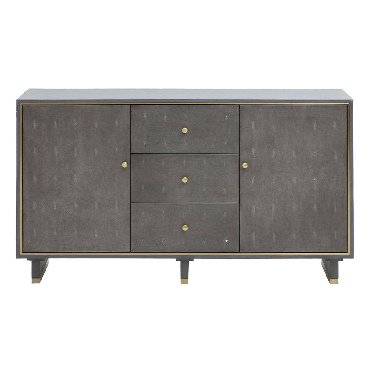 Noosa & Co. Living Deskey Grey Shagreen Effect Three Drawer Sideboard House of Isabella UK