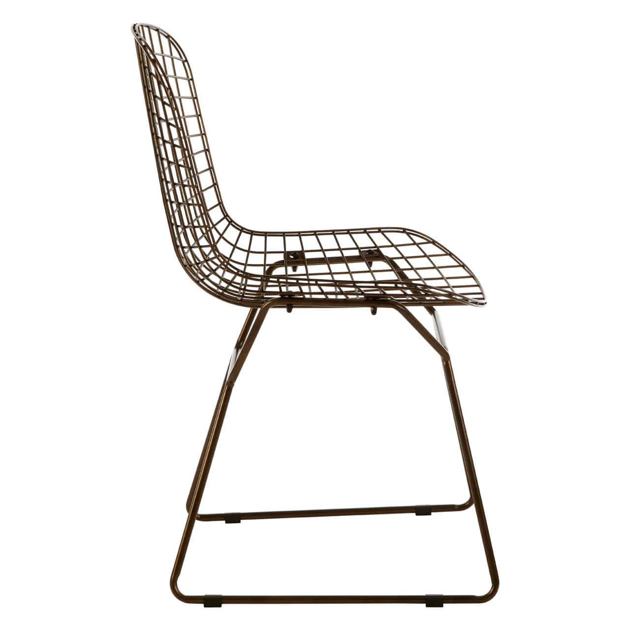 Noosa & Co. Living District Bronze Metal Grid Frame Wire Chair House of Isabella UK