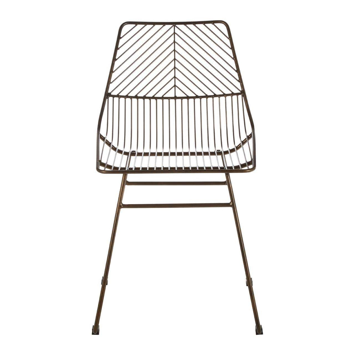 District Bronze Metal Wire Tapered Wire Chair.
