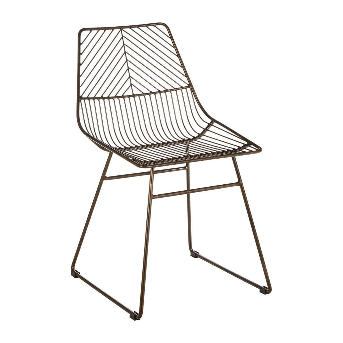 District Bronze Metal Wire Tapered Wire Chair.