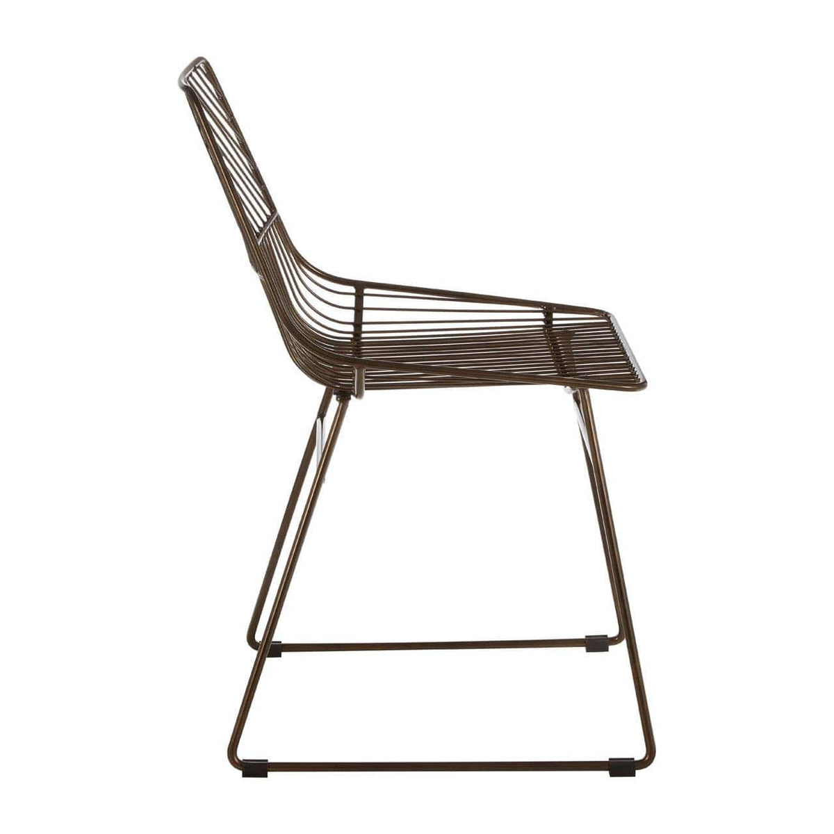 District Bronze Metal Wire Tapered Wire Chair.