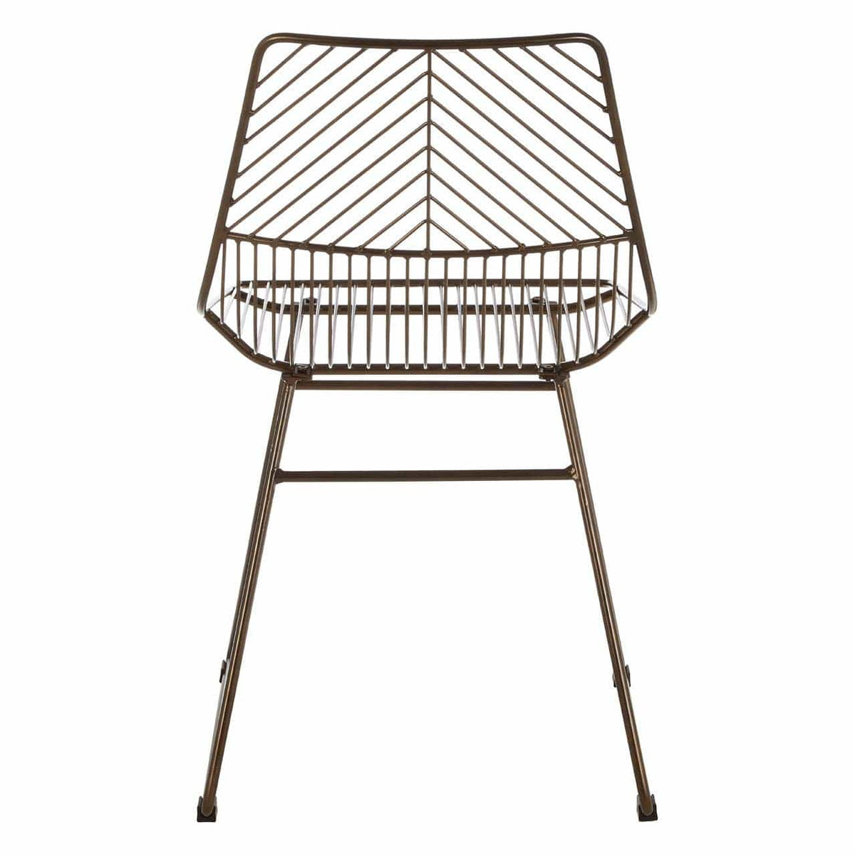 District Bronze Metal Wire Tapered Wire Chair.