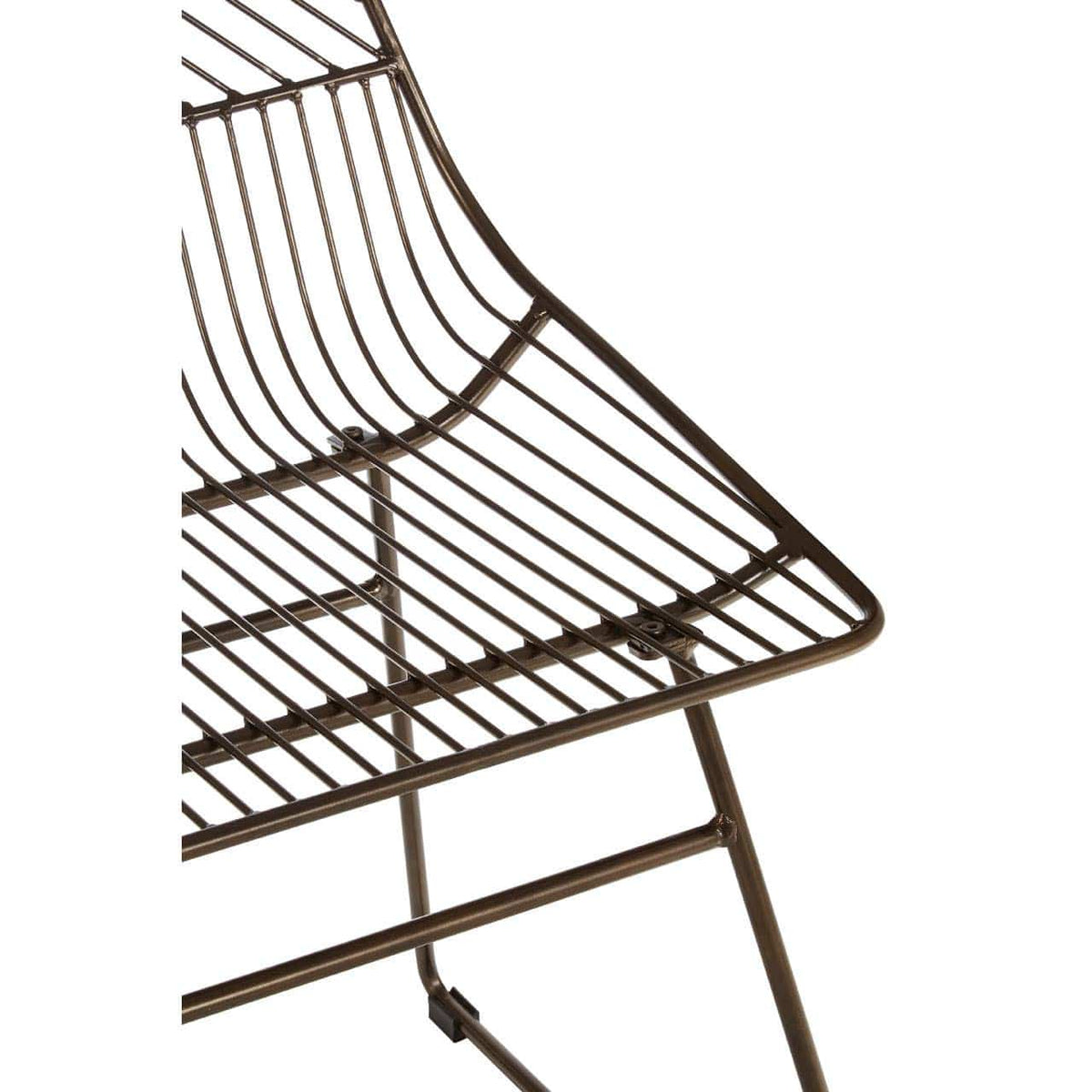District Bronze Metal Wire Tapered Wire Chair.
