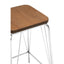 District Chrome Metal And Elm Wood Stool.