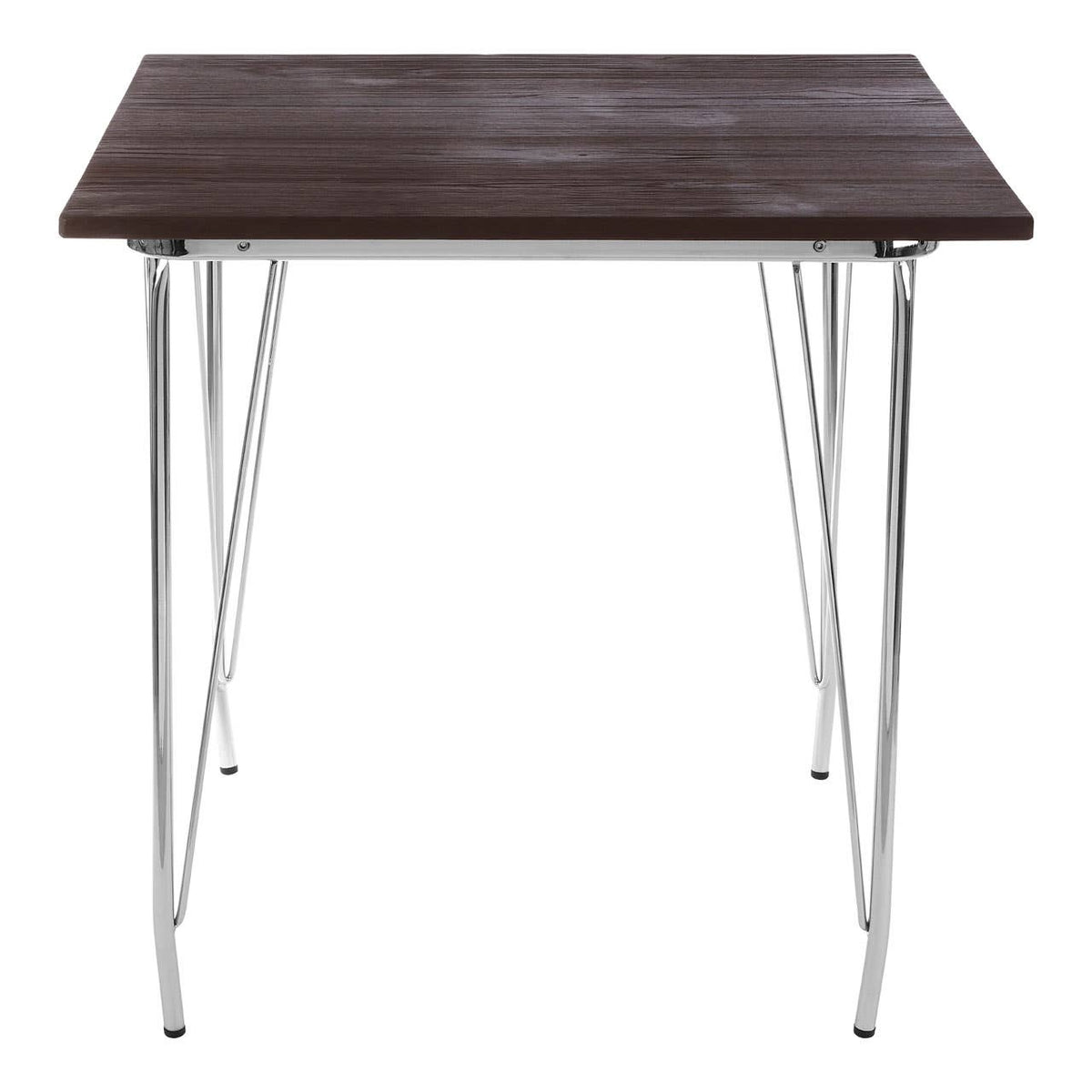District Chrome Metal And Elm Wood Table.
