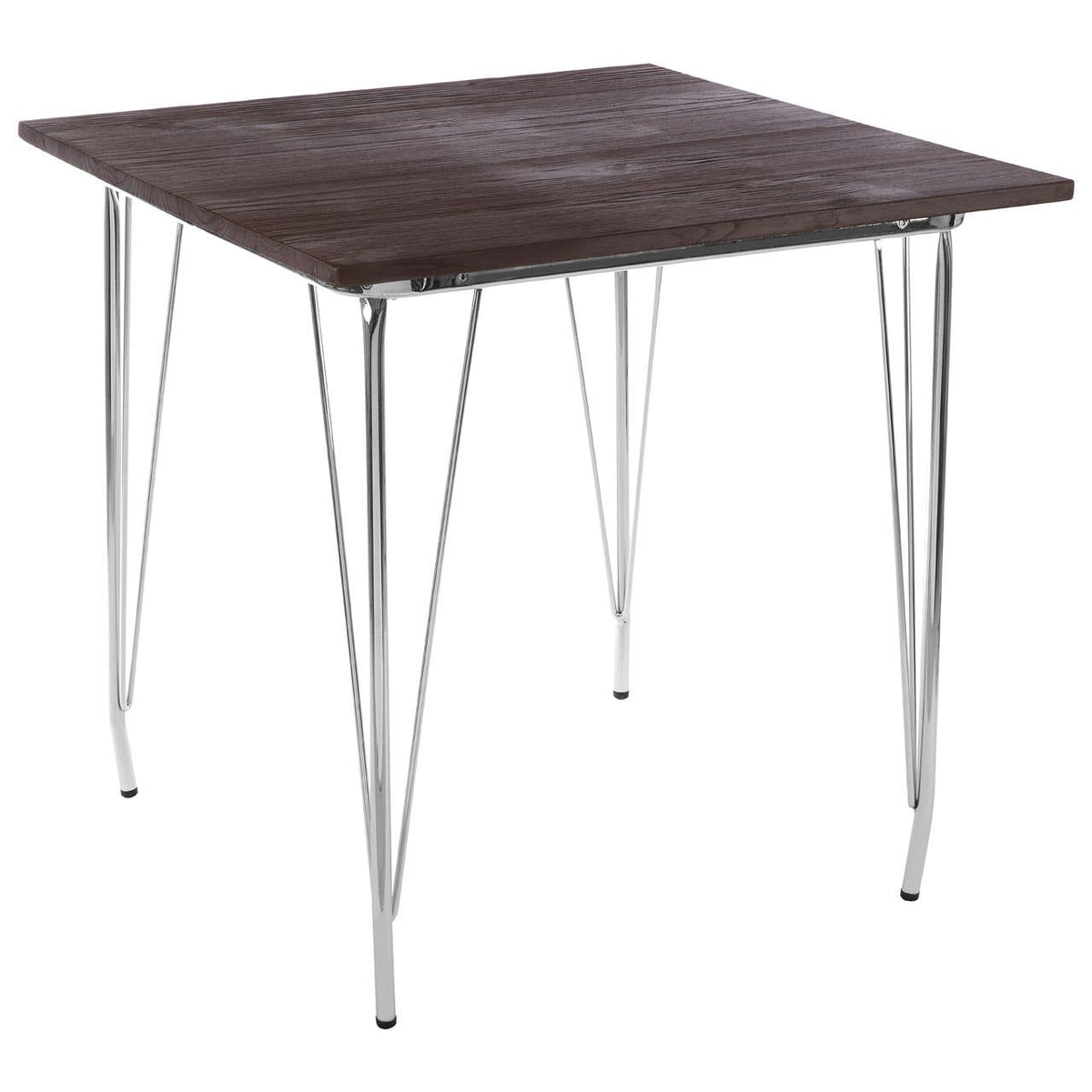 District Chrome Metal And Elm Wood Table.