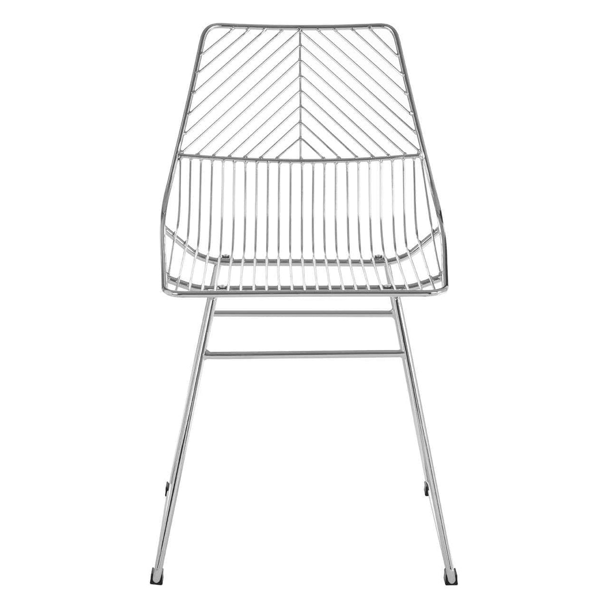 District Chrome Metal Tapered Wire Chair.