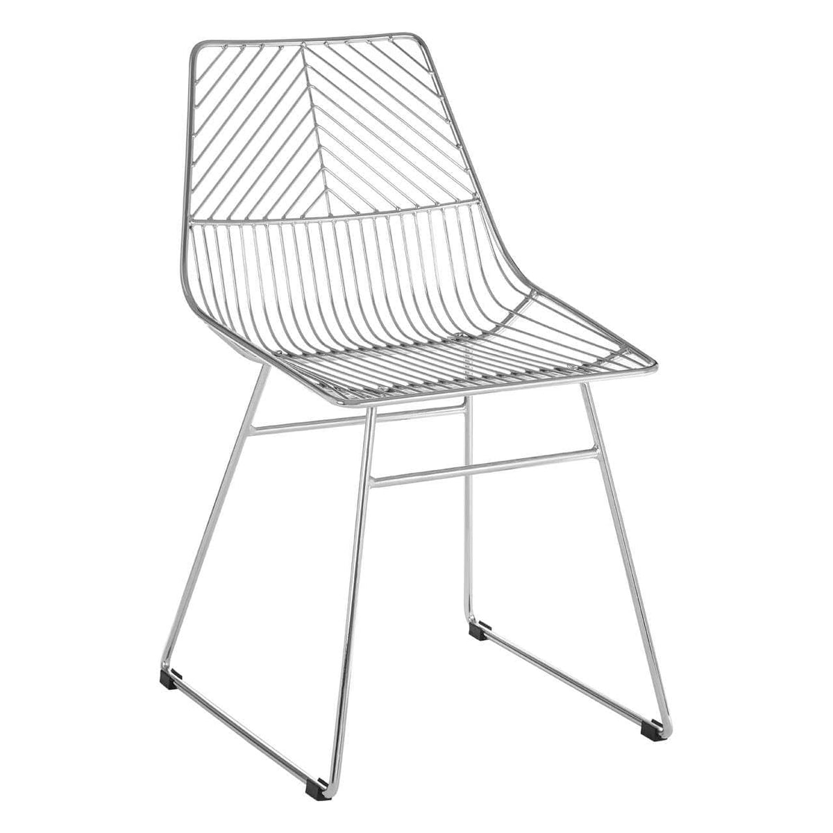 District Chrome Metal Tapered Wire Chair.