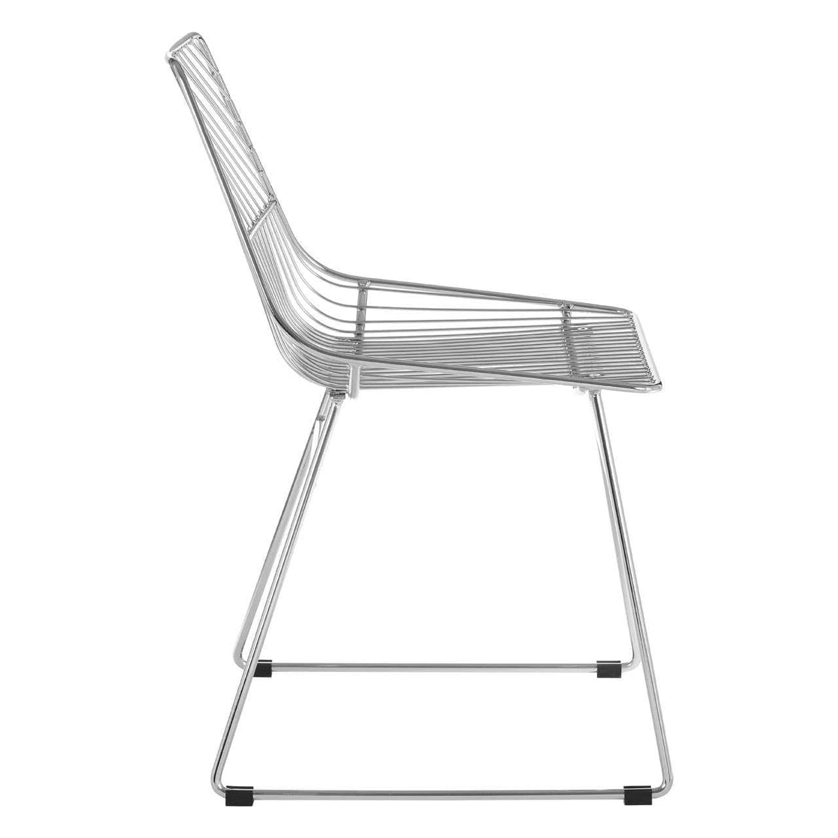 District Chrome Metal Tapered Wire Chair.