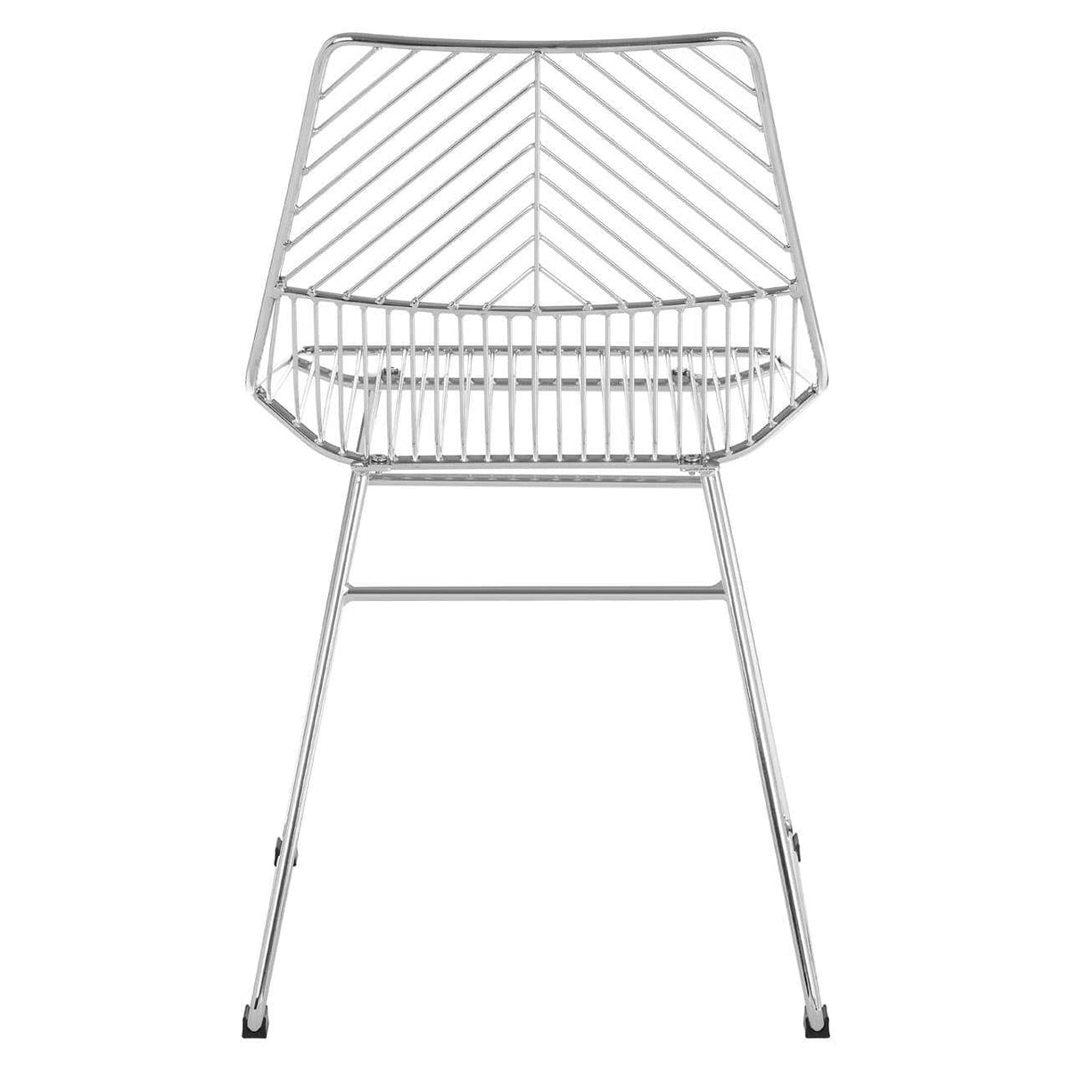 District Chrome Metal Tapered Wire Chair.