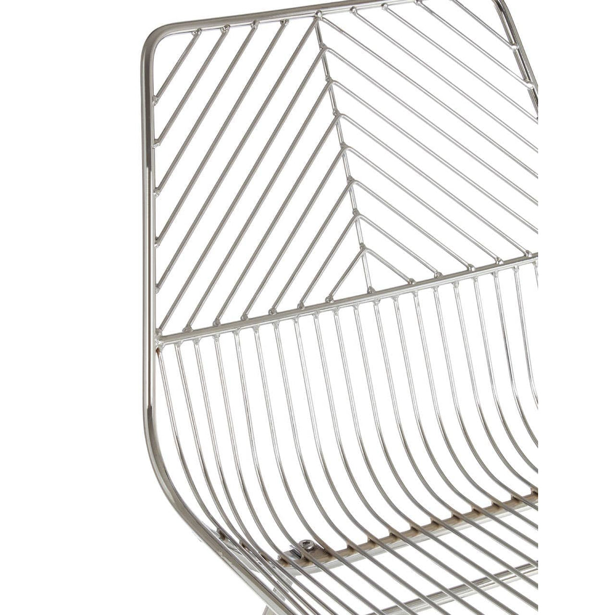 District Chrome Metal Tapered Wire Chair.
