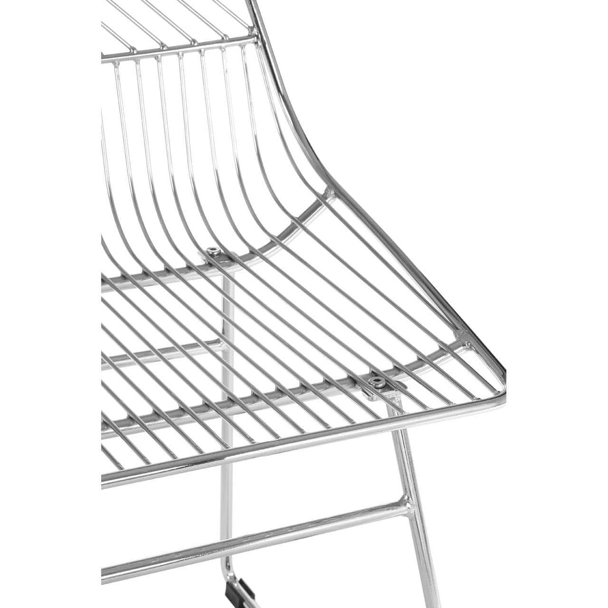 District Chrome Metal Tapered Wire Chair.