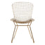 District Gold Metal Grid Frame Wire Chair.