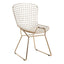 District Gold Metal Grid Frame Wire Chair.