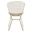 District Gold Metal Grid Frame Wire Chair.