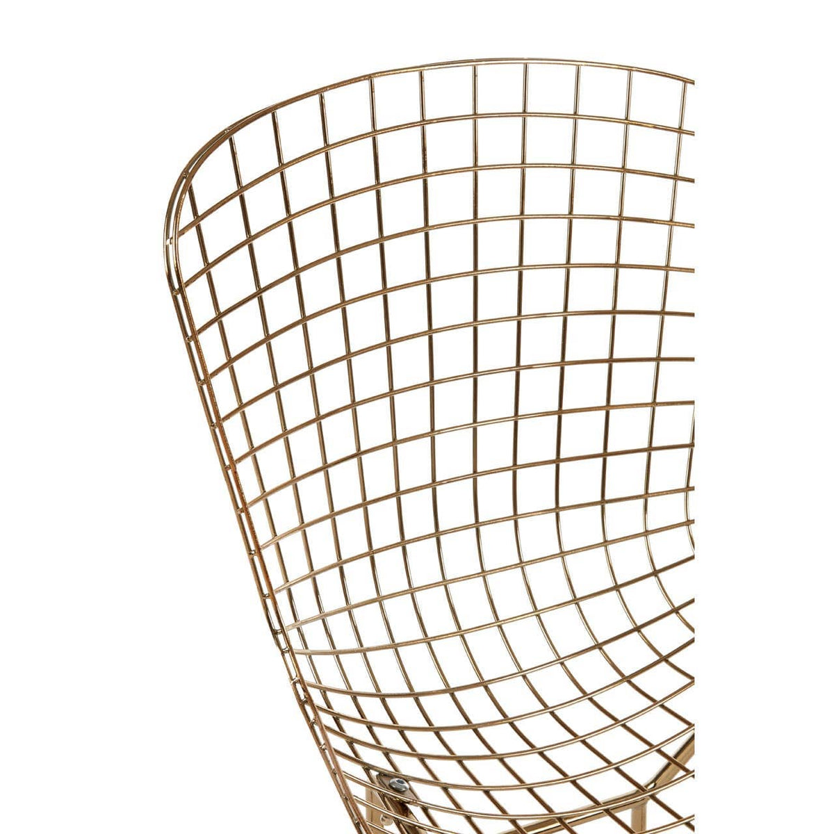 District Gold Metal Grid Frame Wire Chair.
