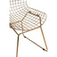 District Gold Metal Grid Frame Wire Chair.