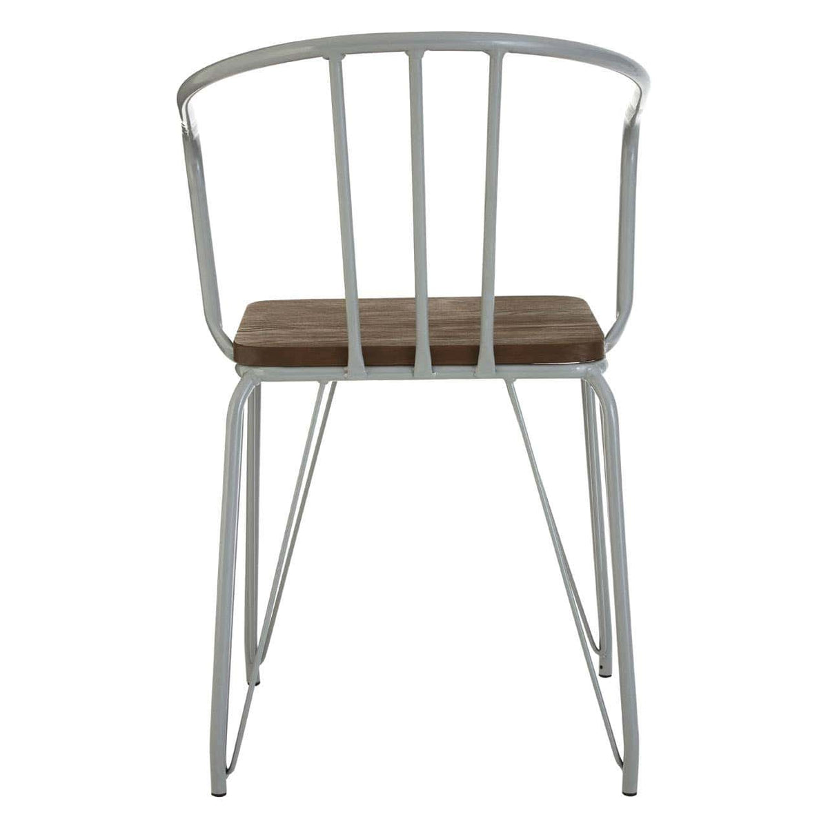 District Grey Metal And Elm Wood Arm Chair.